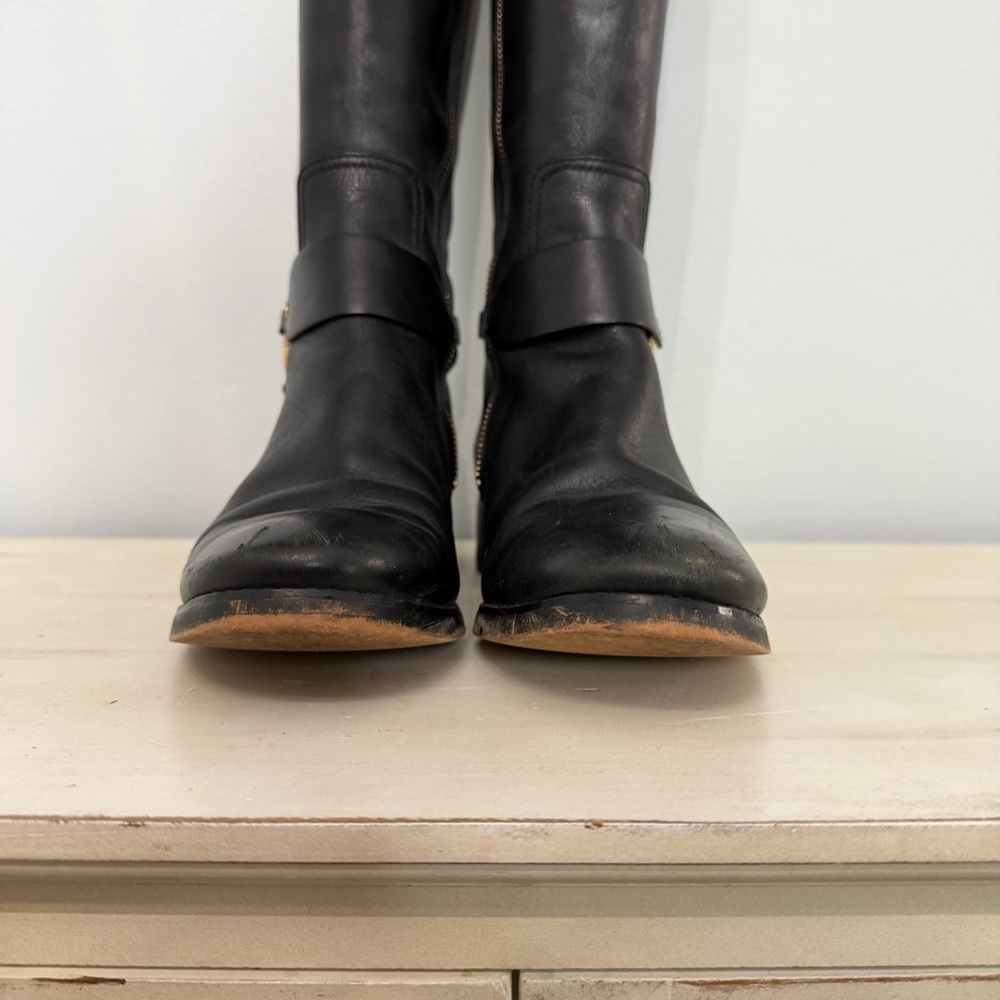 Michael Kors Black/Brown Fulton Harness Boots Size 9 - Picture 5 of 10